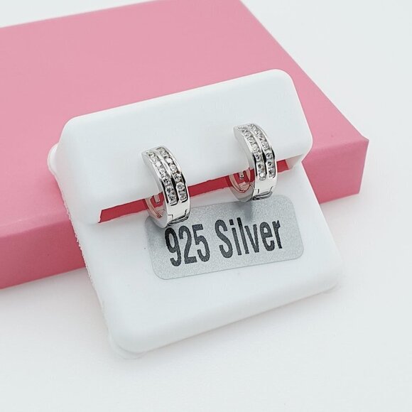 - "925 Sterling Silver Cubic Zirconia Earrings, U19254647 - Picture 4 of 11